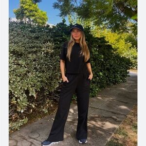 Fabletics Year Round Terry Wide Leg Pant with pockets